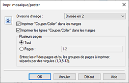 figure&nbsp;: Boîte de dialogue Impr. mosaïque/poster