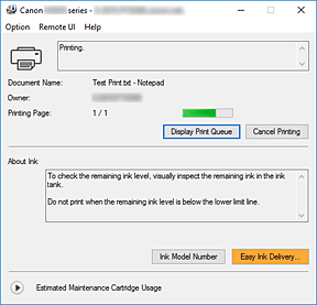 gambar: Monitor Status Canon IJ