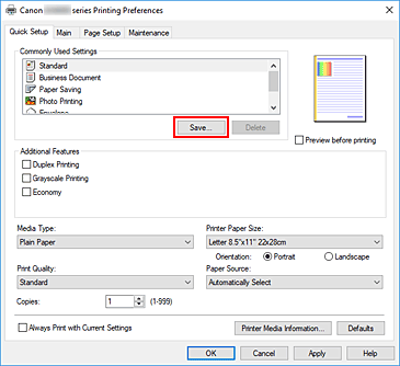 figura:Save... din fila Quick Setup
