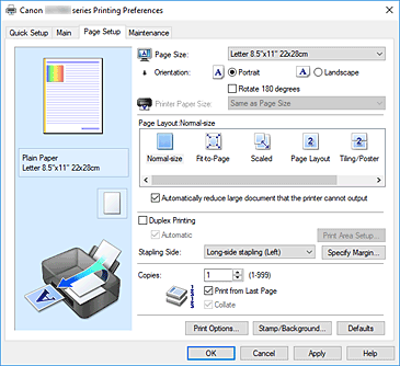 Ábra: Oldalbeállítás lap