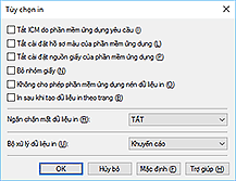 hình: Hộp thoại Tùy chọn in