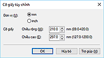 hình: Hộp thoại Cỡ giấy tùy chỉnh