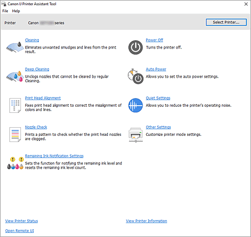pav.: „Canon IJ Printer Assistant Tool“