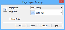 figure:Page Layout Printing dialog box