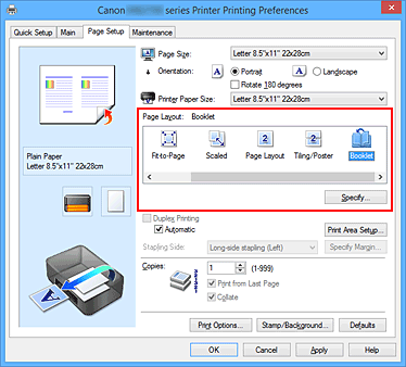 figura:Selectaţi Booklet pentru Page Layout din fila Page Setup