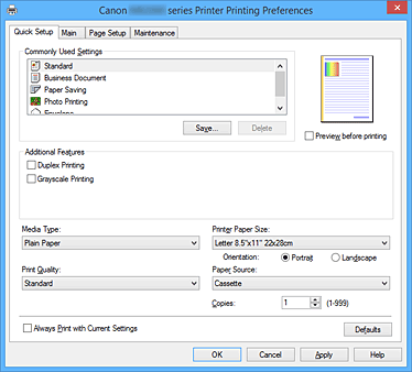 figure:Quick Setup tab