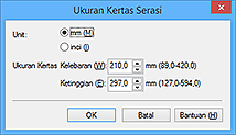 gambar: Kotak dialog Ukuran Kertas Serasi