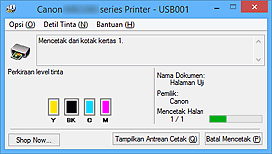 gambar: Monitor Status Canon IJ