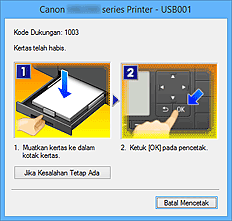 gambar: Tampilan Kesalahan Monitor Status Canon IJ