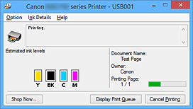 afbeelding: Canon IJ-statusmonitor