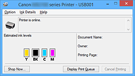 afbeelding: Canon IJ-statusmonitor