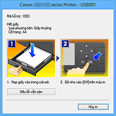 hình: Hiển thị lỗi Màn hình trạng thái Canon IJ