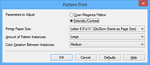 figure:Pattern Print dialog box