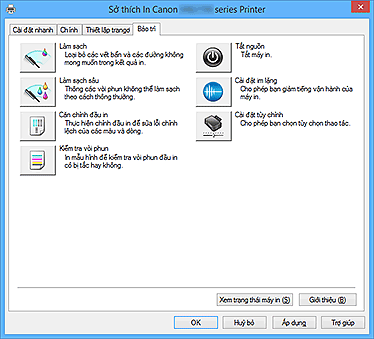 hình: Tab Bảo trì