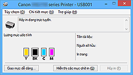 hình: Màn hình trạng thái Canon IJ
