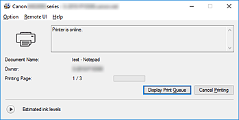 фигура: Canon IJ Status Monitor