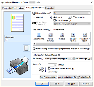 gambar: Tab Pengesetan Halaman