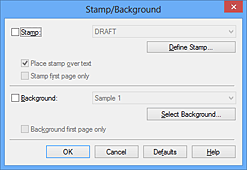 Abbildung: Dialogfeld "Stempel/Hintergrund"