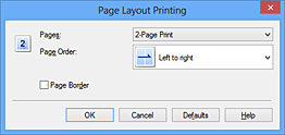 figure:Page Layout Printing dialog box