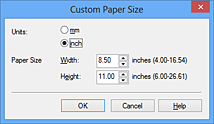 figure:Custom Paper Size dialog box