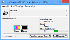 gambar: Monitor Status Canon IJ