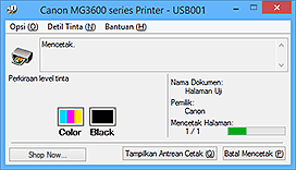 gambar: Monitor Status Canon IJ