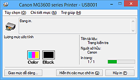 hình: Màn hình Trạng thái Canon IJ