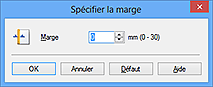 figure : Boîte de dialogue Spécifier la marge