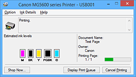 фигура: Canon IJ Status Monitor