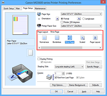 figura:Selectaţi Fit-to-Page pentru Page Layout din fila Page Setup