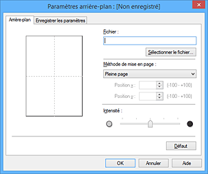 figure : Boîte de dialogue Paramètres arrière-plan