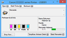 gambar: Monitor Status Canon IJ