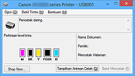 gambar: Monitor Status Canon IJ