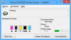 rysunek: Monitor stanu Canon IJ