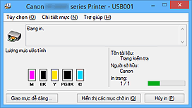 hình: Màn hình Trạng thái Canon IJ
