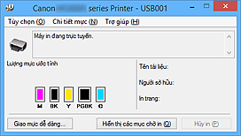 hình: Màn hình Trạng thái Canon IJ