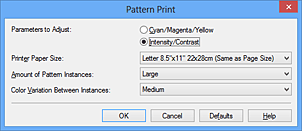 figure:Pattern Print dialog box