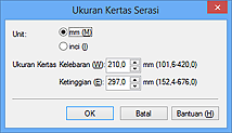 gambar: Kotak dialog Ukuran Kertas Serasi