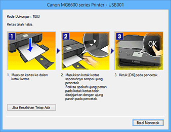 gambar: Tampilan Kesalahan Monitor Status Canon IJ