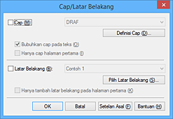 gambar: Kotak dialog Cap/Latar Belakang