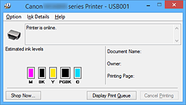 afbeelding: Canon IJ-statusmonitor