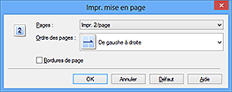 figure : Boîte de dialogue Impr. mise en page