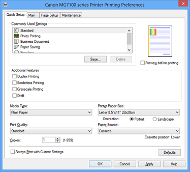 figure:Quick Setup tab