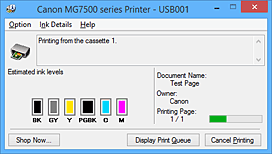 фигура: Canon IJ Status Monitor