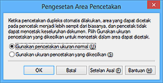 gambar: Kotak dialog Pengesetan Area Pencetakan