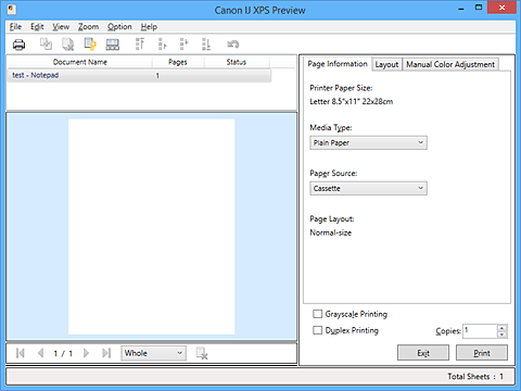 joonis: Canon IJ XPS-i eelvaade