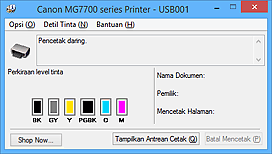gambar: Monitor Status Canon IJ