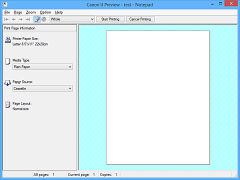 малюнок: Вікно попереднього перегляду Canon IJ