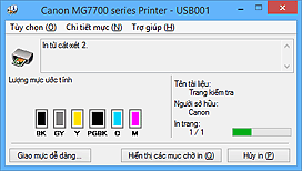 hình: Màn hình Trạng thái Canon IJ