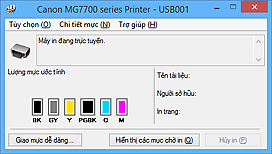 hình: Màn hình Trạng thái Canon IJ